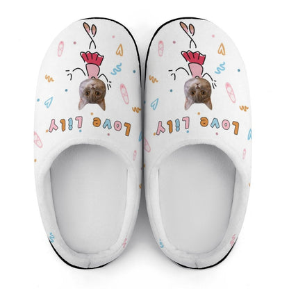 WEPRINTMESlippersCustom Pet Face Cute Pet Cartoon Cotton Slippers
