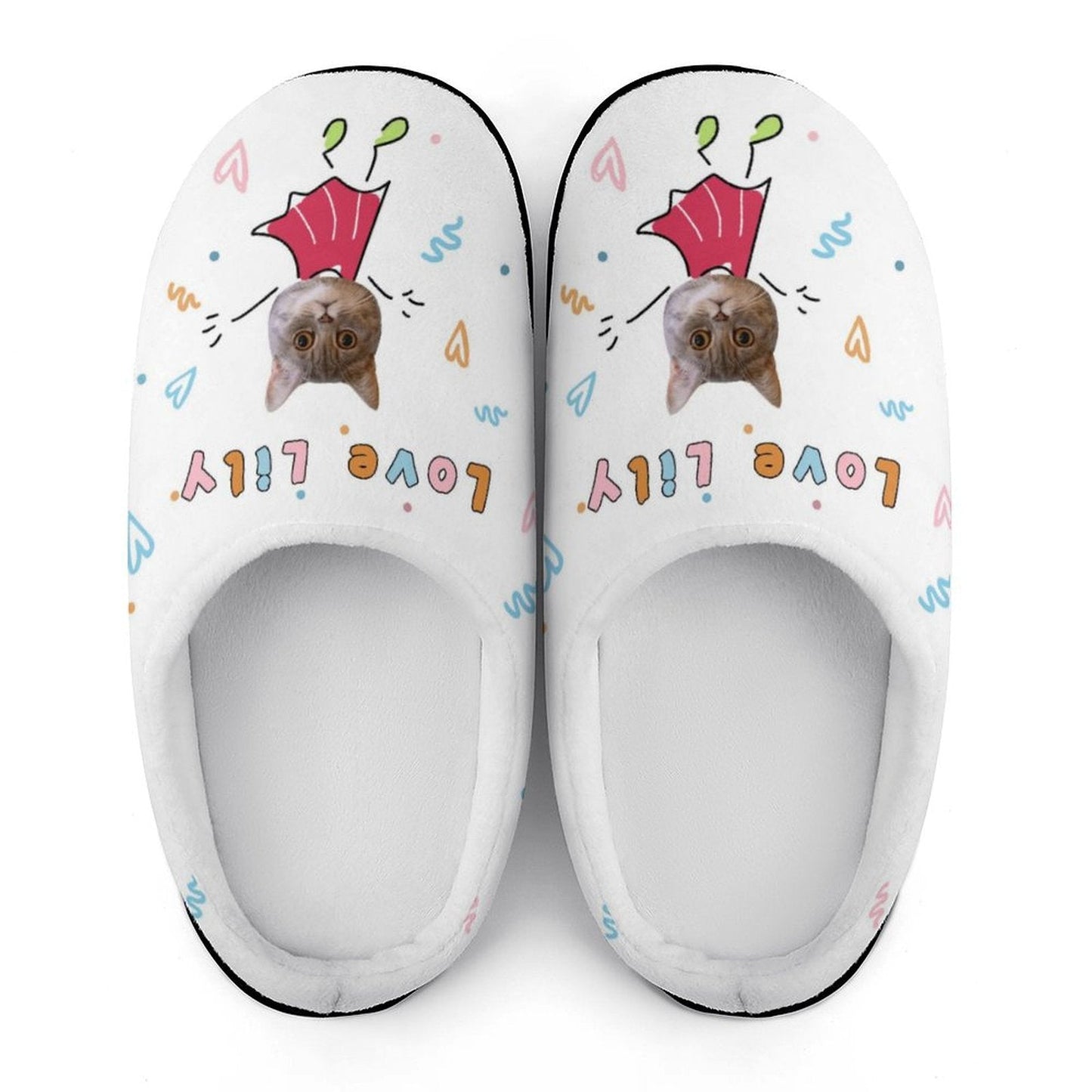 WEPRINTMESlippersCustom Pet Face Cute Pet Cartoon Cotton Slippers