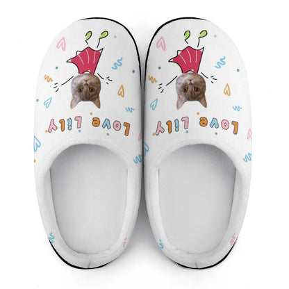 WEPRINTMESlippersCustom Pet Face Cute Pet Cartoon Cotton Slippers