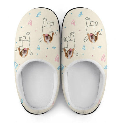WEPRINTMESlippersCustom Pet Face Cute Pet Cartoon Cotton Slippers