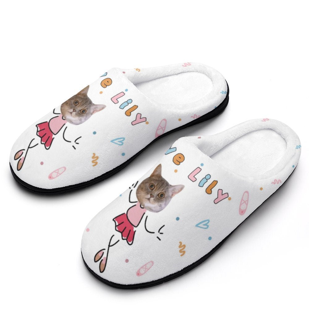 WEPRINTMESlippersCustom Pet Face Cute Pet Cartoon Cotton Slippers