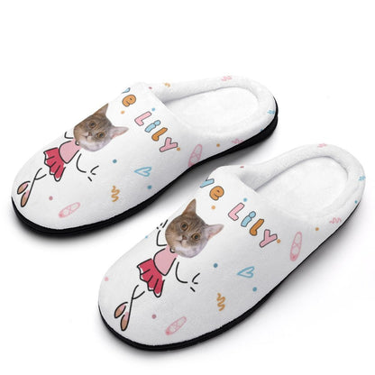 WEPRINTMESlippersCustom Pet Face Cute Pet Cartoon Cotton Slippers