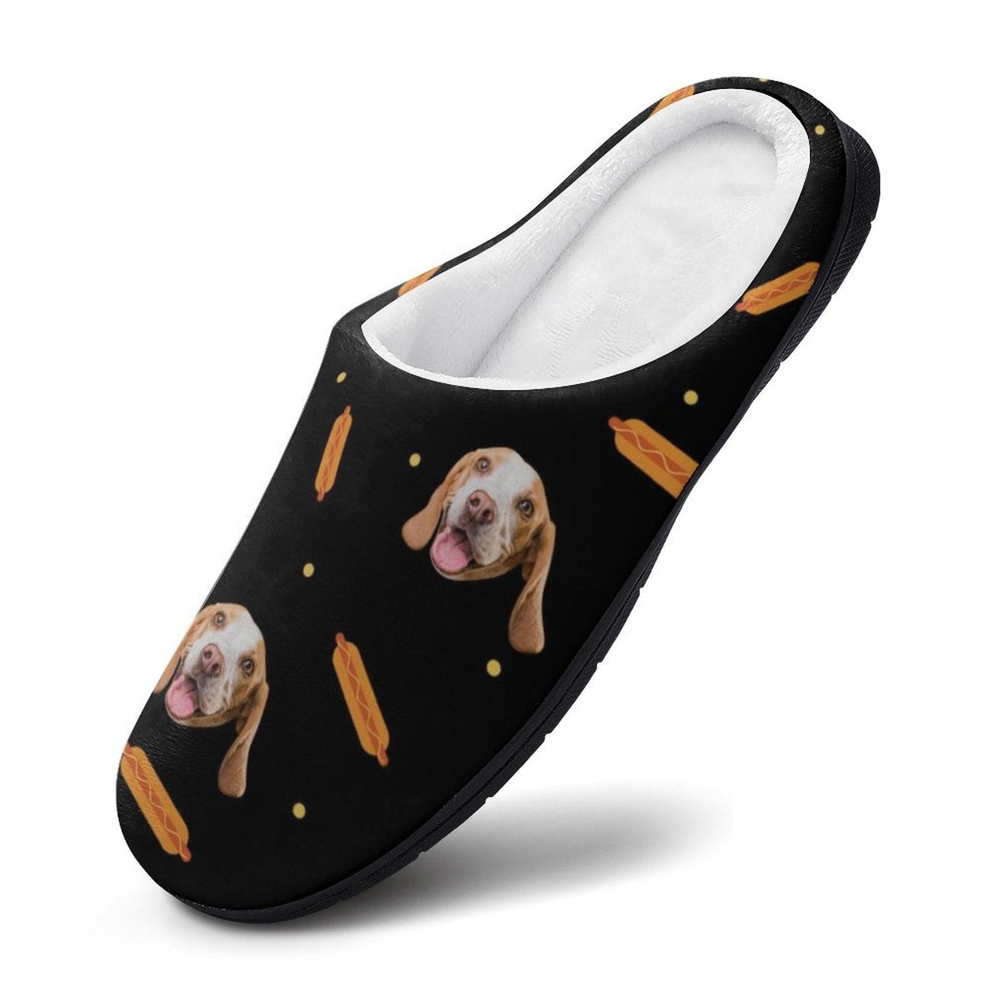 WEPRINTMESlippersCustom Pet Face Hot Dog Cotton Slippers