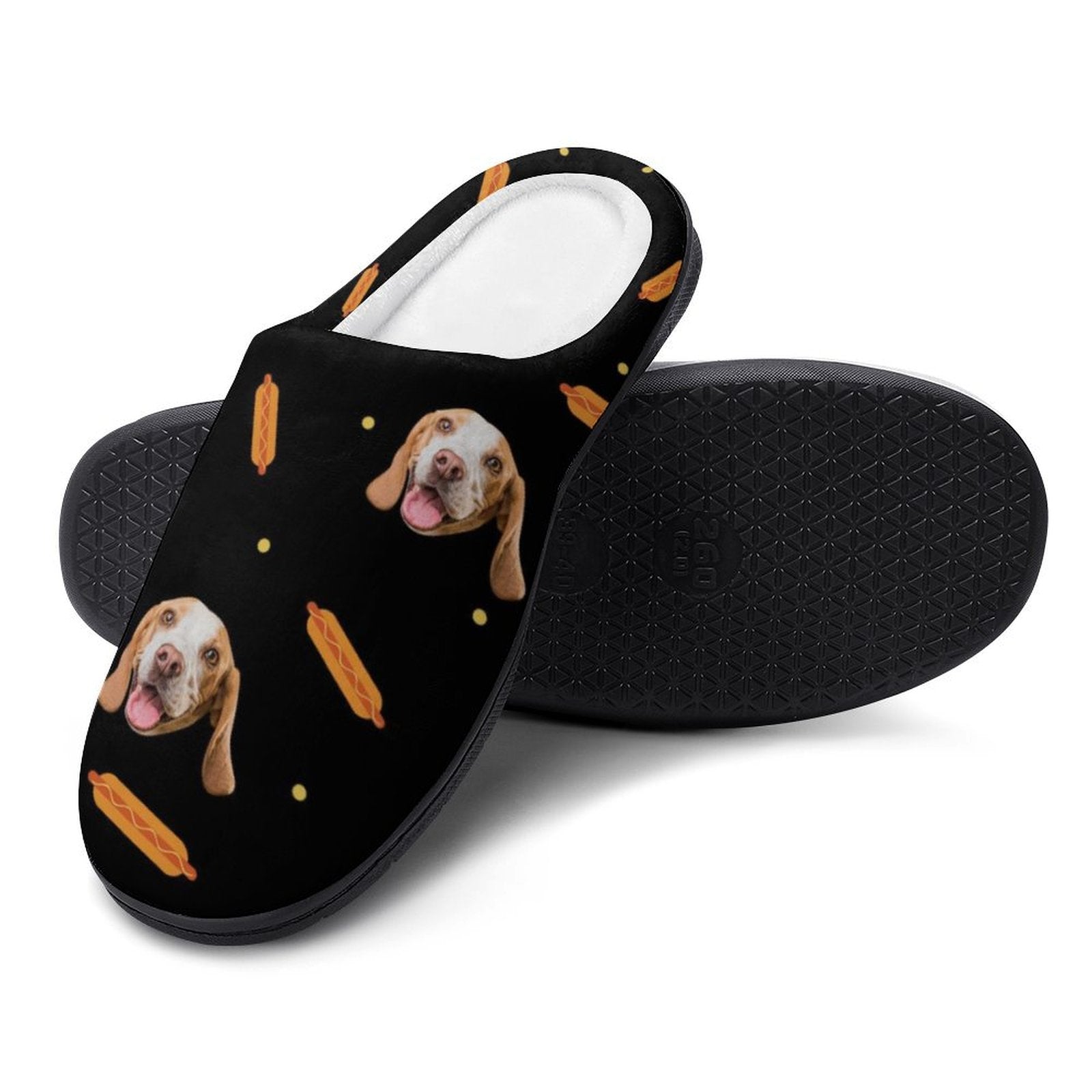 WEPRINTMESlippersCustom Pet Face Hot Dog Cotton Slippers