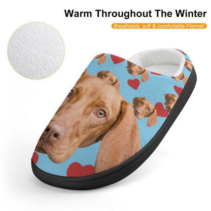 WEPRINTMESlippersCustom Pet Face Love Heart Kids Cotton Slippers