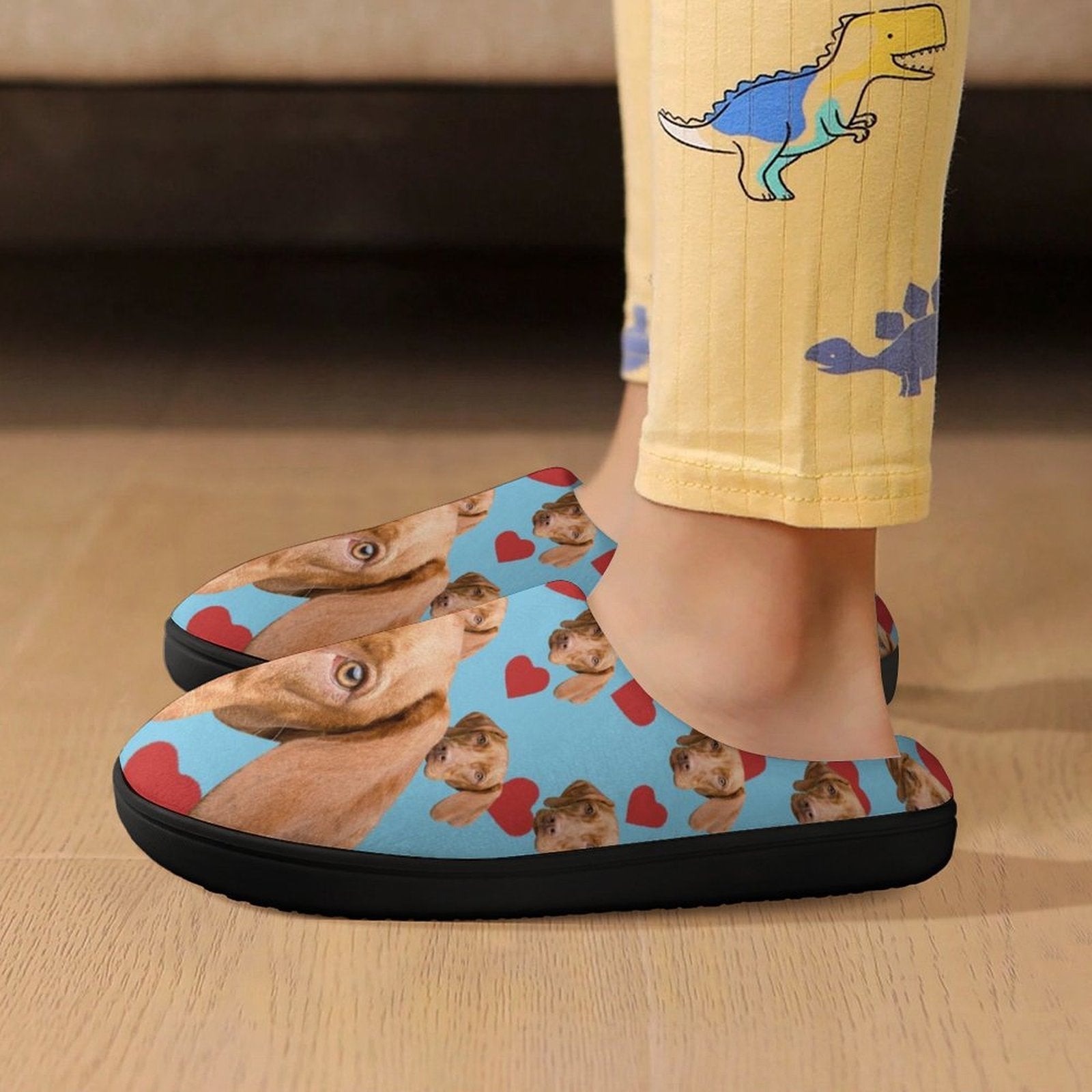 WEPRINTMESlippersCustom Pet Face Love Heart Kids Cotton Slippers