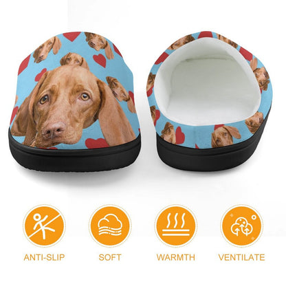WEPRINTMESlippersCustom Pet Face Love Heart Kids Cotton Slippers