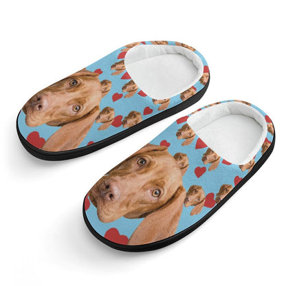 WEPRINTMESlippersCustom Pet Face Love Heart Kids Cotton Slippers