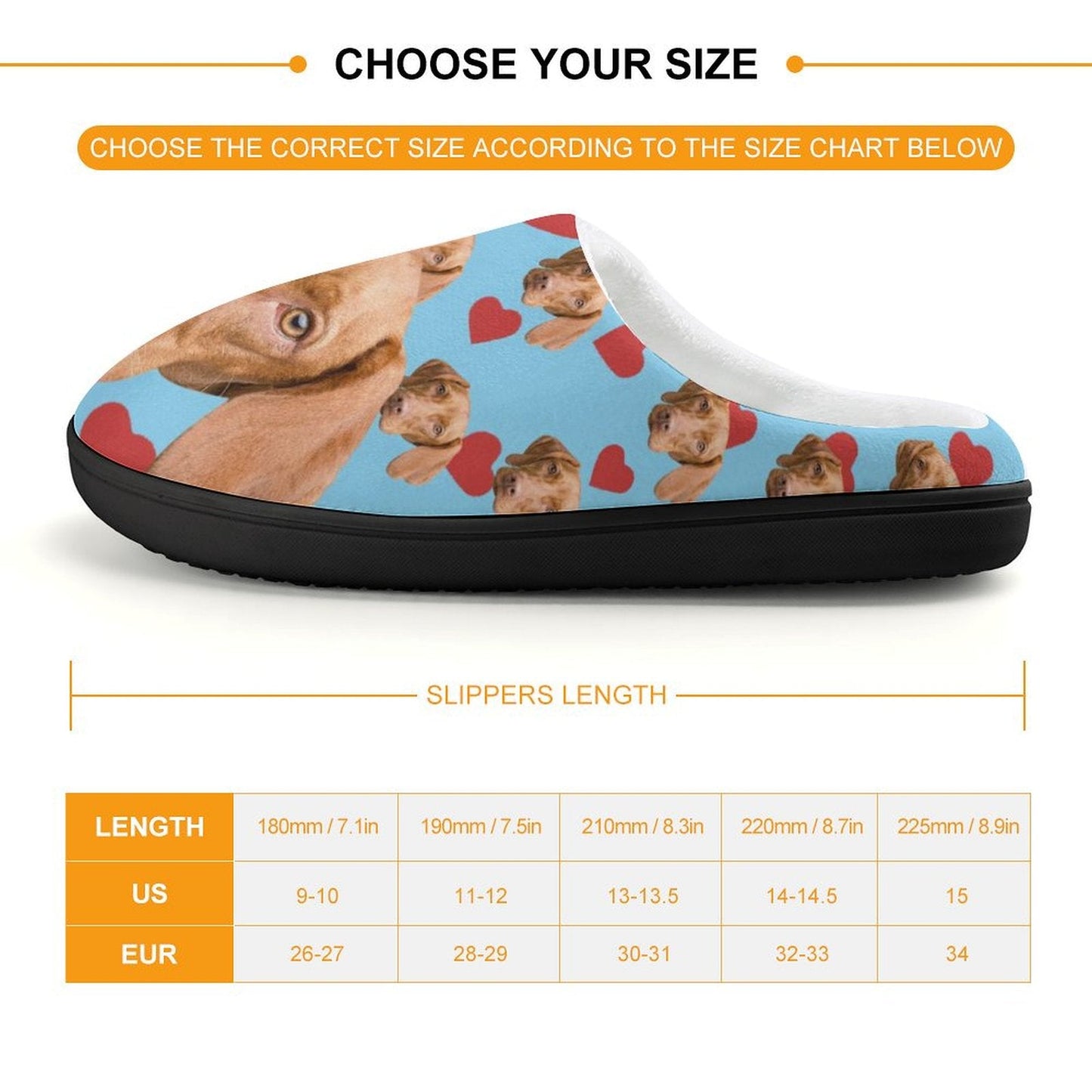 WEPRINTMESlippersCustom Pet Face Love Heart Kids Cotton Slippers