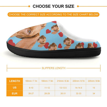 WEPRINTMESlippersCustom Pet Face Love Heart Kids Cotton Slippers