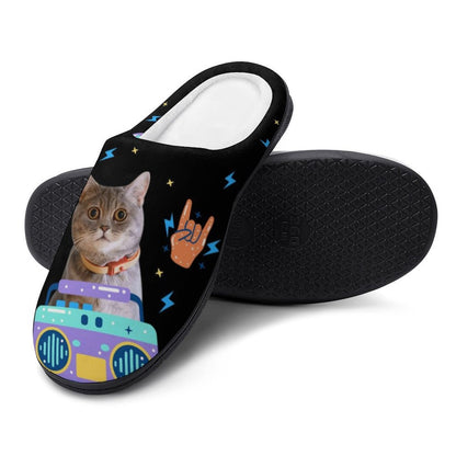 WEPRINTMESlippersCustom Pet Face Space Rock Cotton Slippers