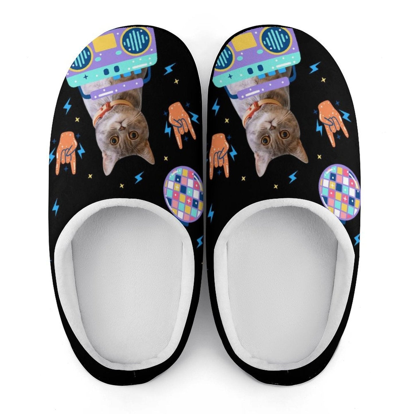WEPRINTMESlippersCustom Pet Face Space Rock Cotton Slippers