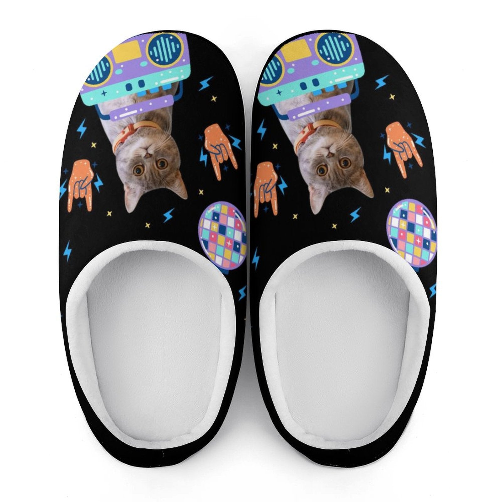 WEPRINTMESlippersCustom Pet Face Space Rock Cotton Slippers