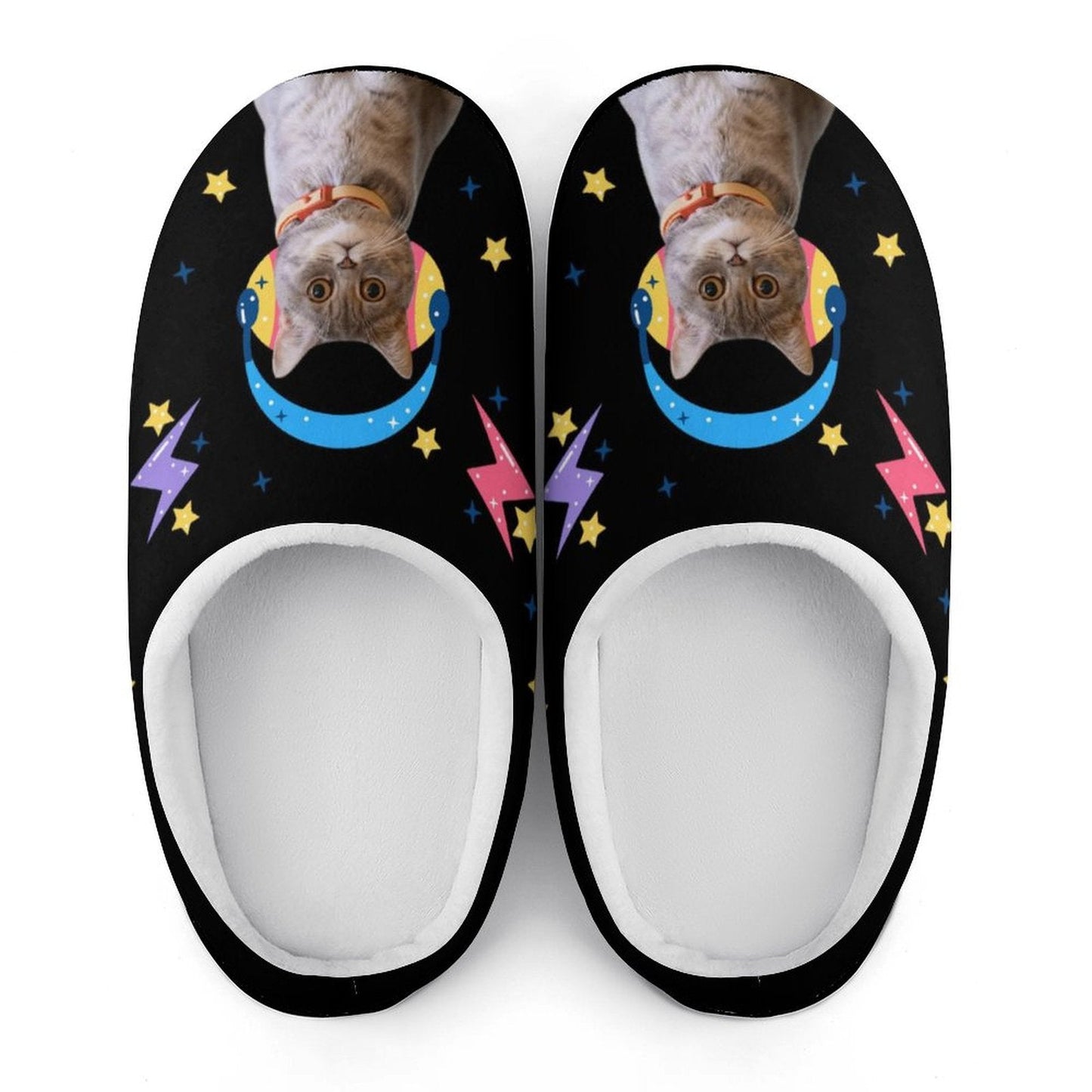 WEPRINTMESlippersCustom Pet Face Space Rock Cotton Slippers