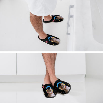 WEPRINTMESlippersCustom Pet Face Space Rock Cotton Slippers