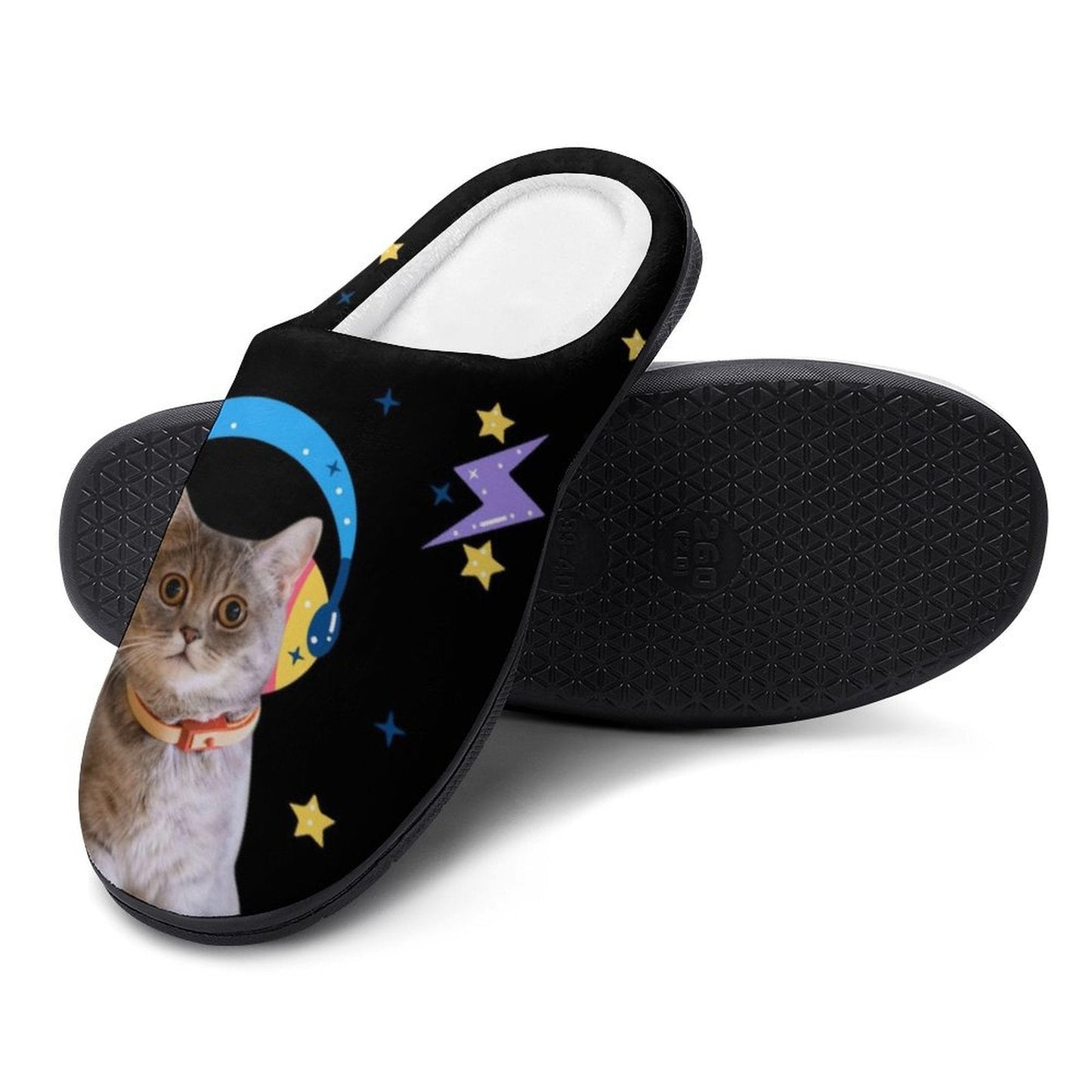 WEPRINTMESlippersCustom Pet Face Space Rock Cotton Slippers