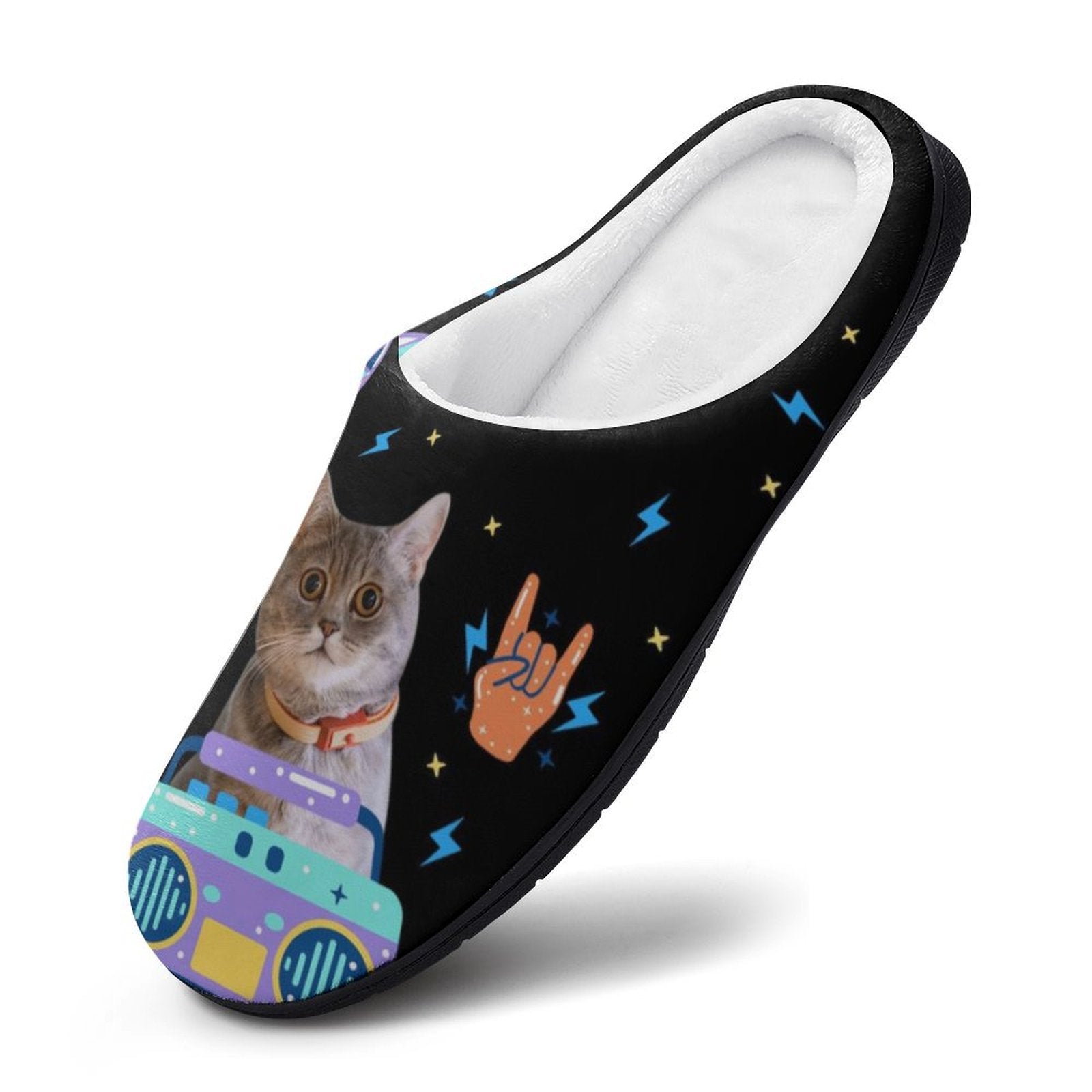 WEPRINTMESlippersCustom Pet Face Space Rock Cotton Slippers