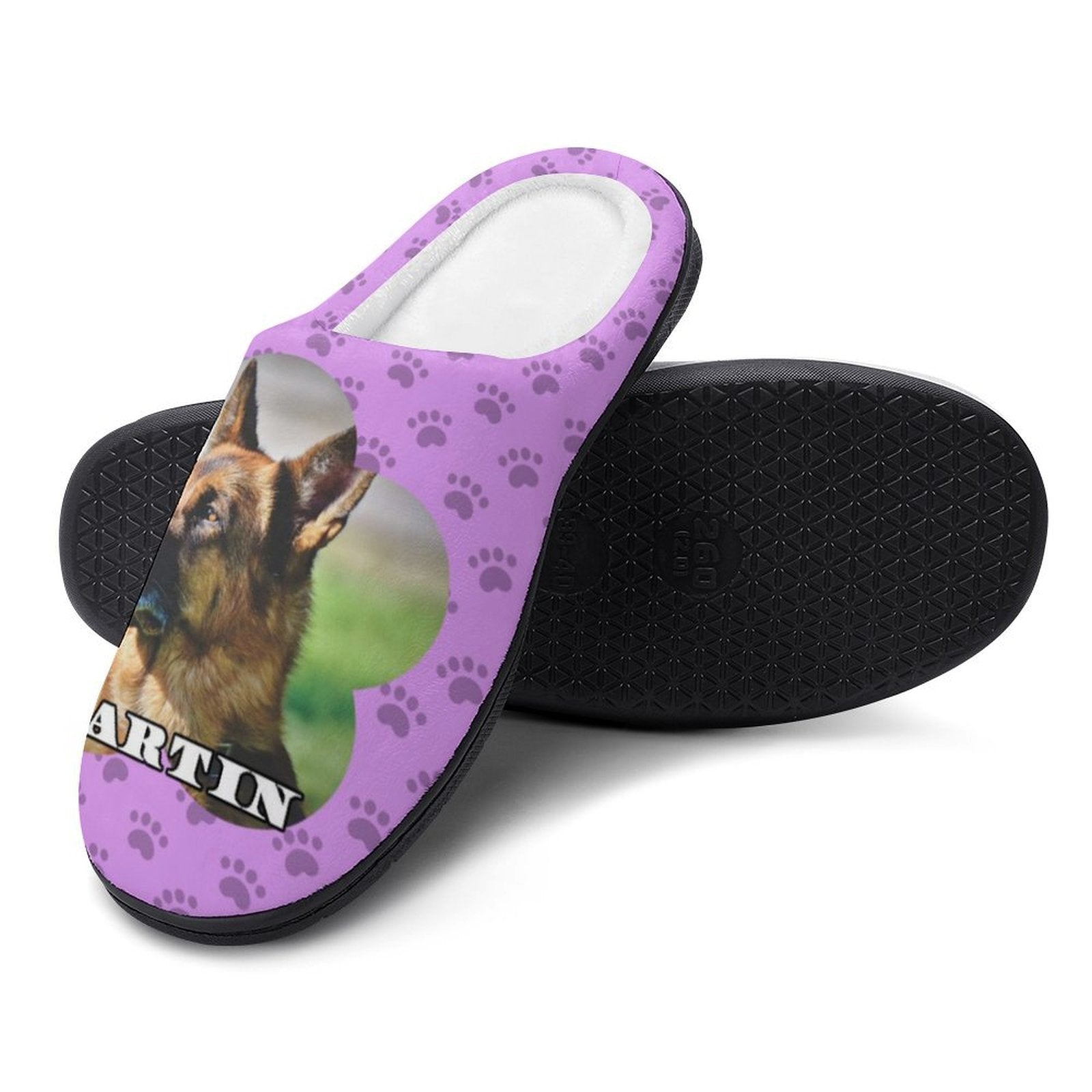 WEPRINTMESlippersCustom Pet Photo and Name Paws Cotton Slippers