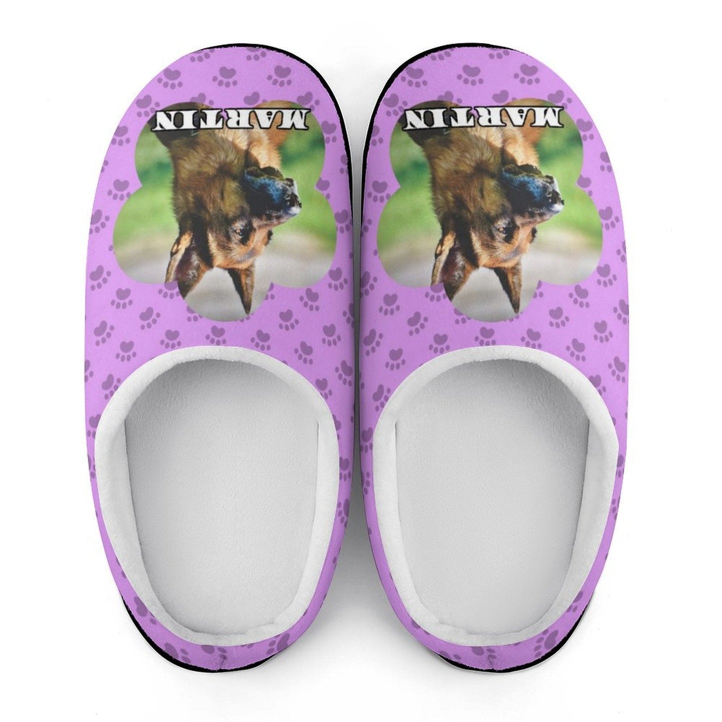 WEPRINTMESlippersCustom Pet Photo and Name Paws Cotton Slippers