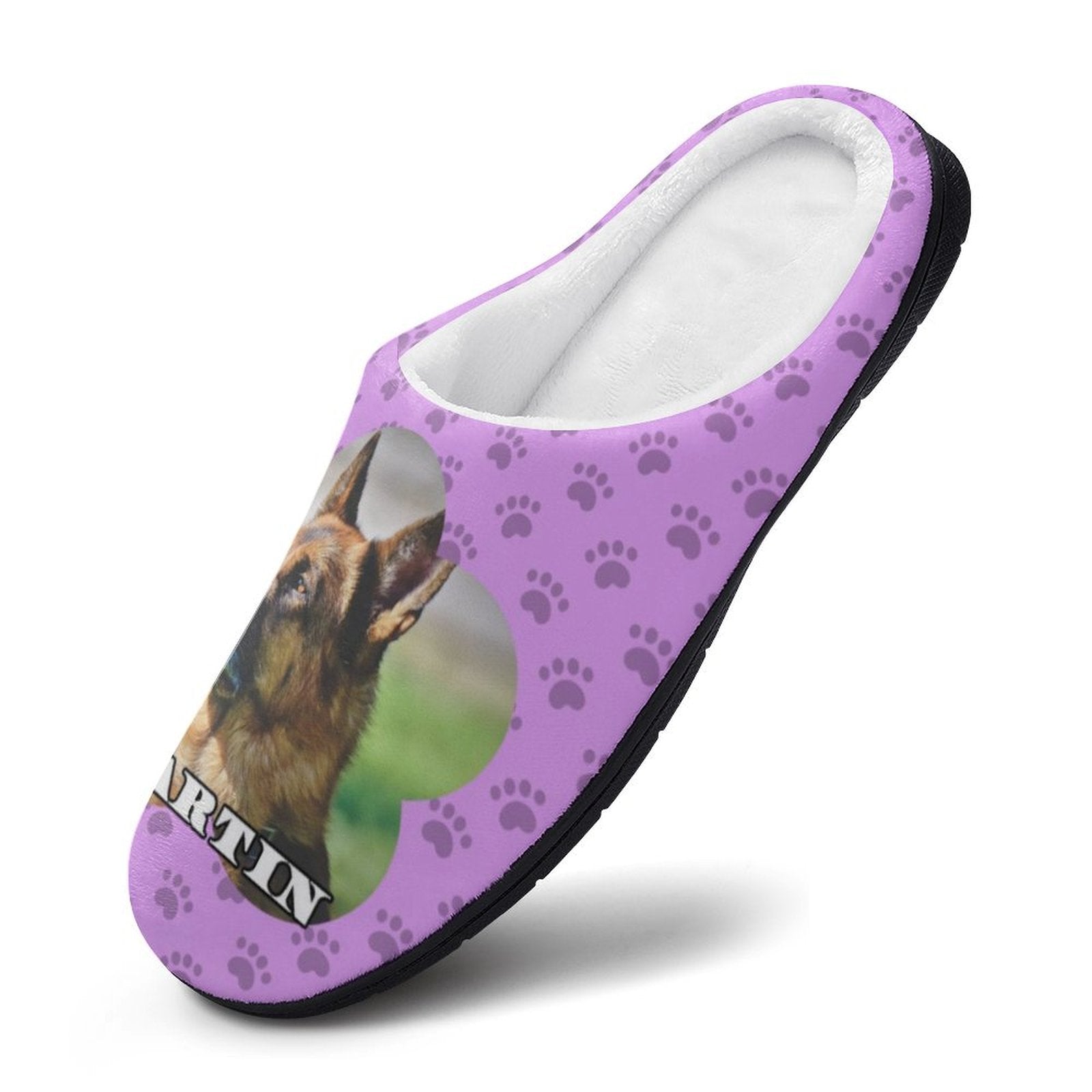 WEPRINTMESlippersCustom Pet Photo and Name Paws Cotton Slippers