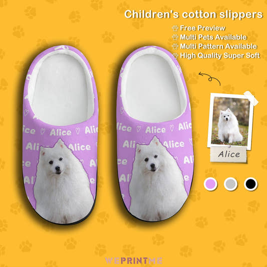 WePrintMeSlippersCustom Pet Photo Kids Cotton Slippers