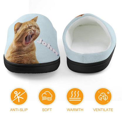 WEPRINTMESlippersCustom Pet Photo Two Pets Kids Cotton Slippers