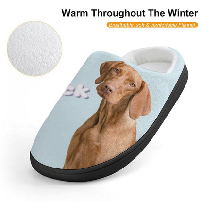 WEPRINTMESlippersCustom Pet Photo Two Pets Kids Cotton Slippers