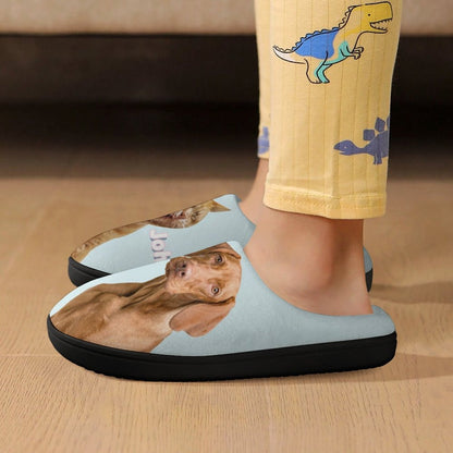 WEPRINTMESlippersCustom Pet Photo Two Pets Kids Cotton Slippers