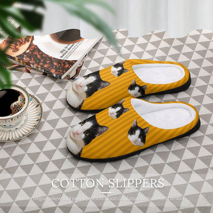 WEPRINTMESlippersCustom Pet Stripe Cotton Slippers