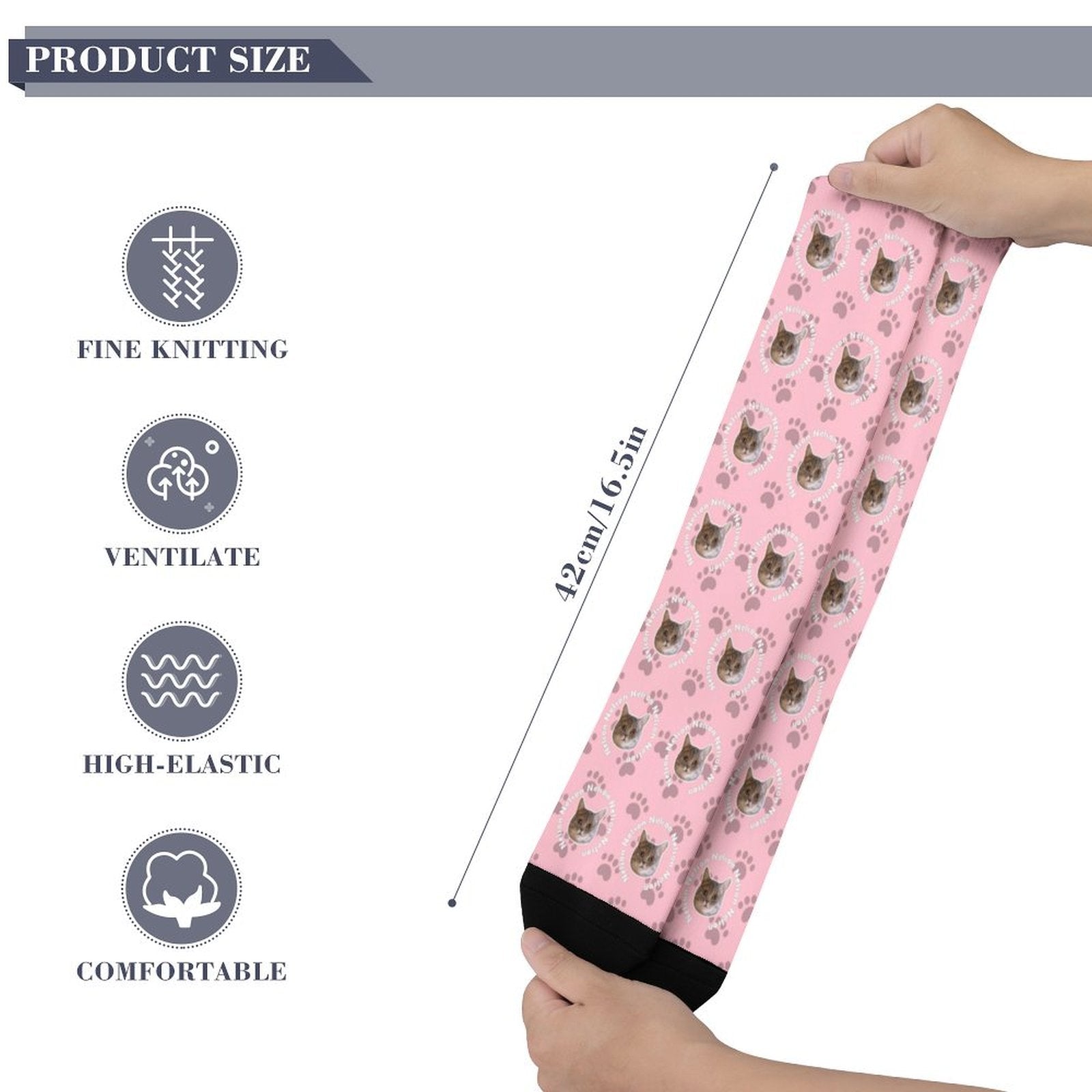 WEPRINTMESocksCustom Pet Face and Circle Name Socks
