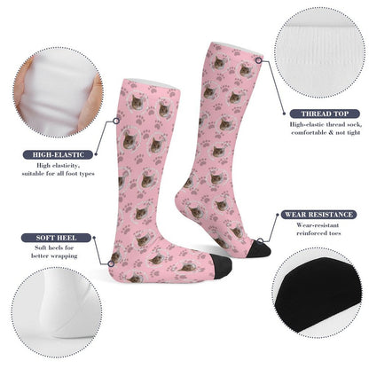 WEPRINTMESocksCustom Pet Face and Circle Name Socks