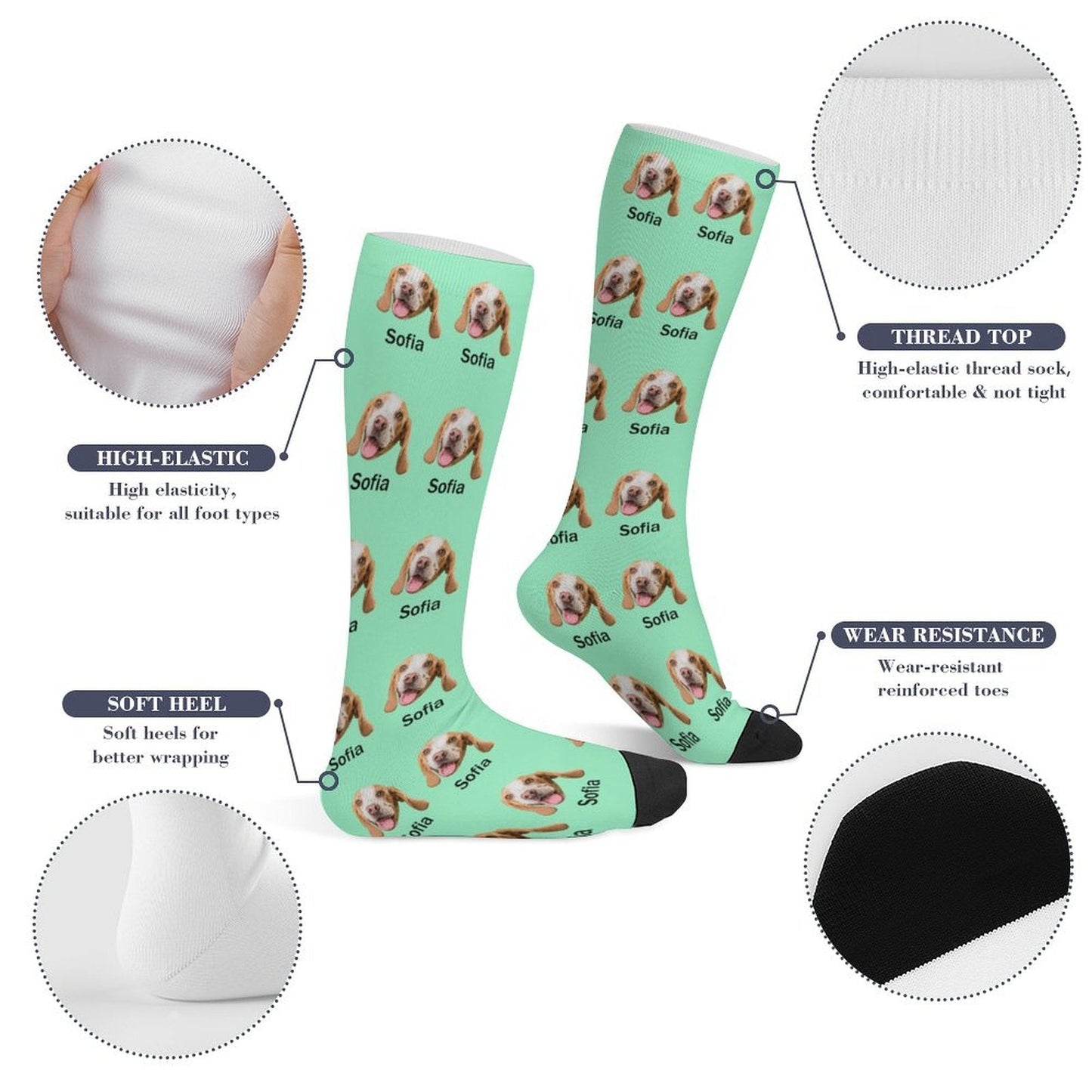 WEPRINTMESocksCustom Pet Face and Name Socks
