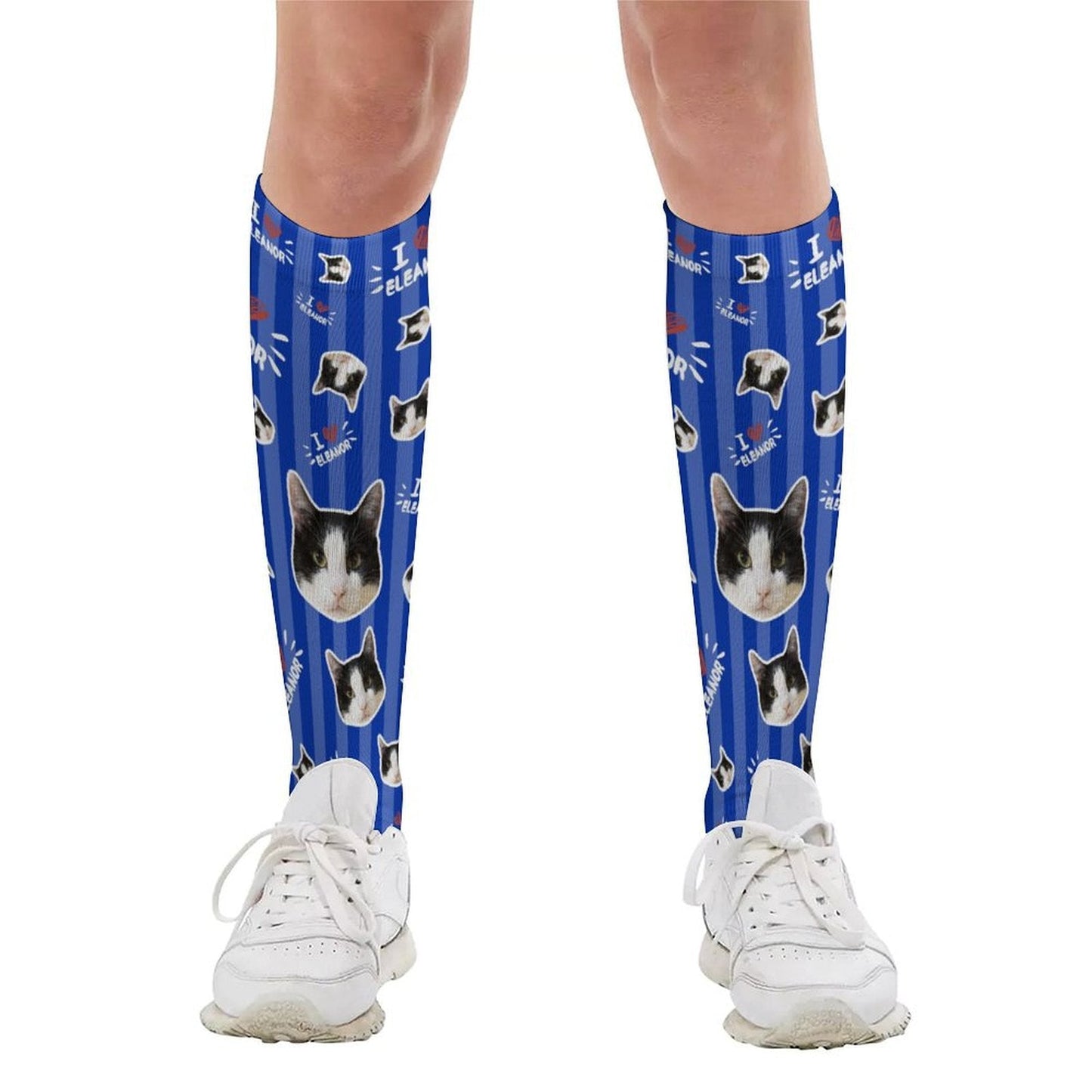 WEPRINTMESocksCustom Pet Face and Name Stripe Socks