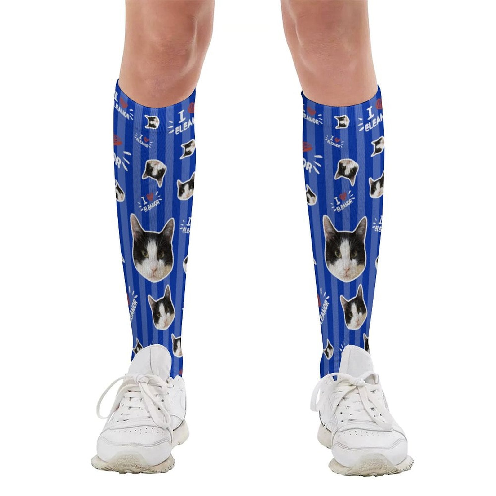 WEPRINTMESocksCustom Pet Face and Name Stripe Socks