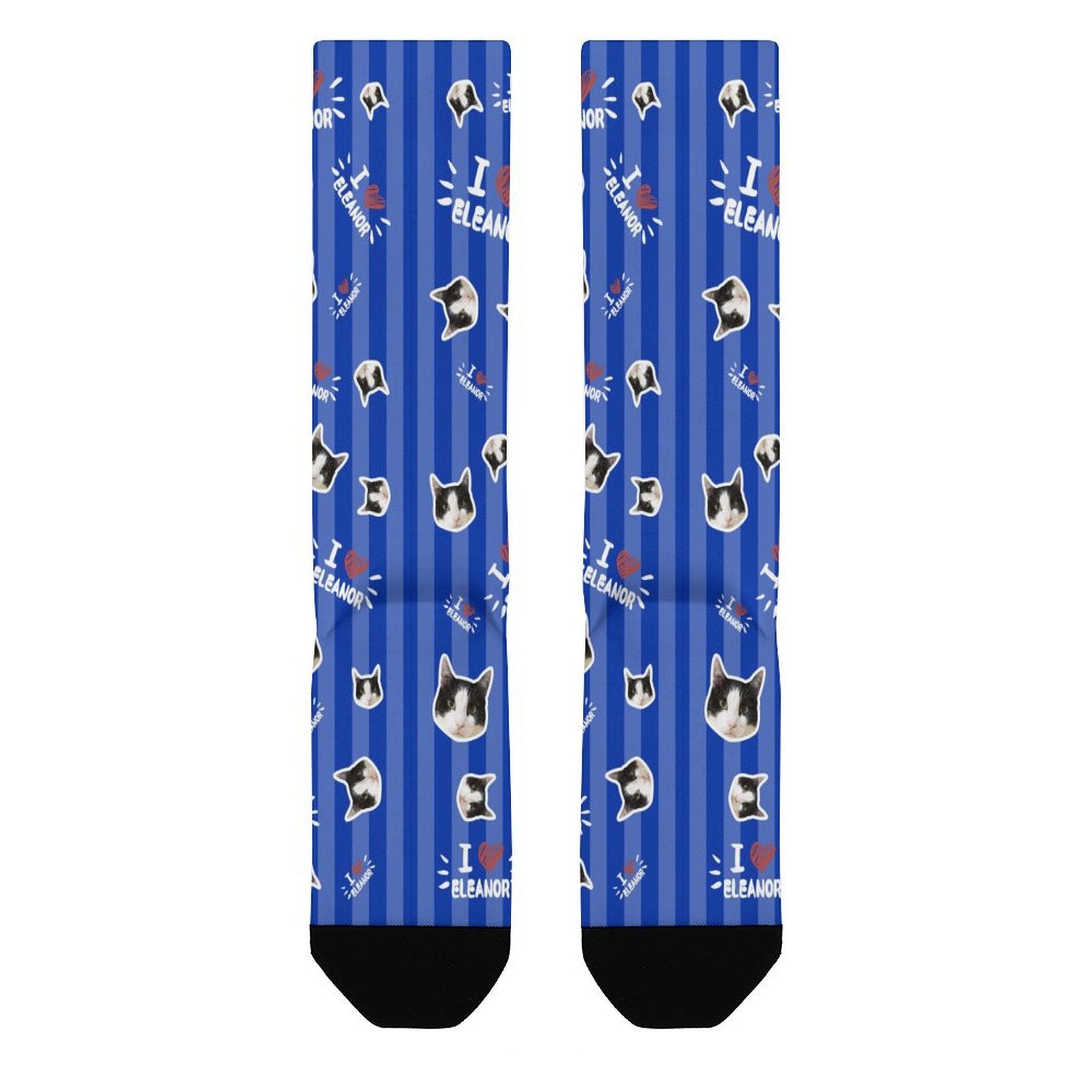 WEPRINTMESocksCustom Pet Face and Name Stripe Socks