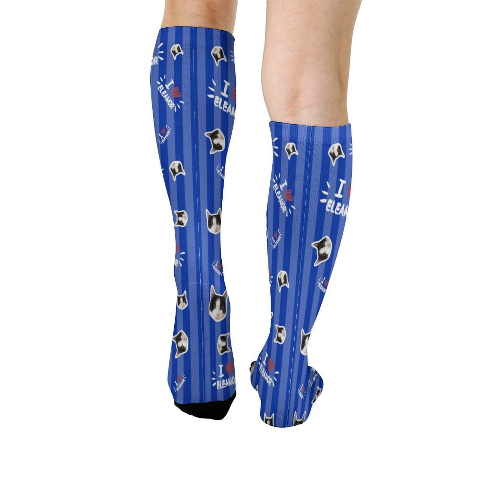 WEPRINTMESocksCustom Pet Face and Name Stripe Socks