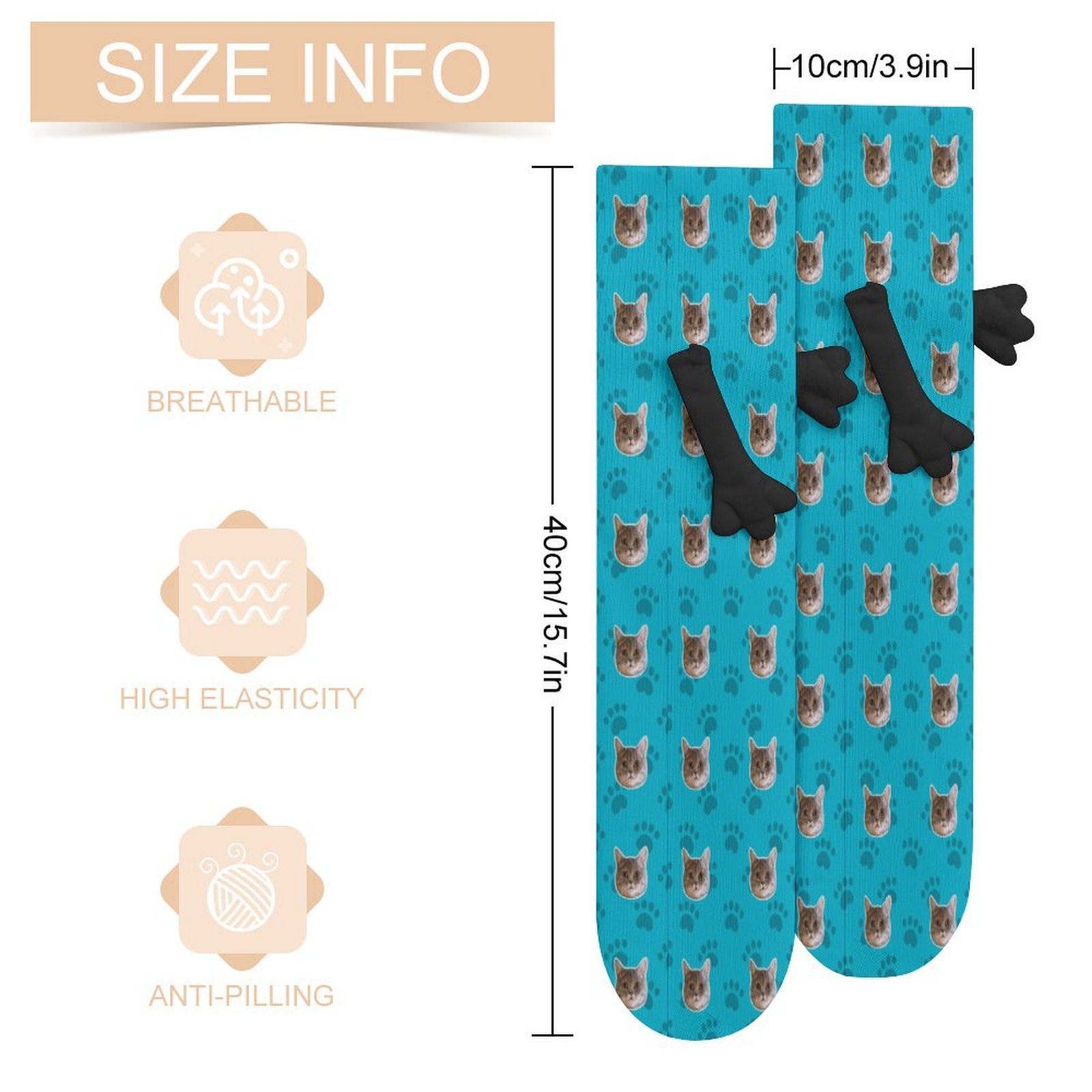 WEPRINTMESocksCustom Pet Face Holding Hands Socks