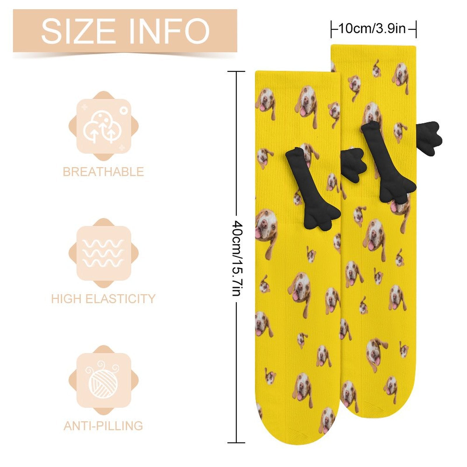 WEPRINTMESocksCustom Pet Face Pet Everywhere Holding Hands Socks