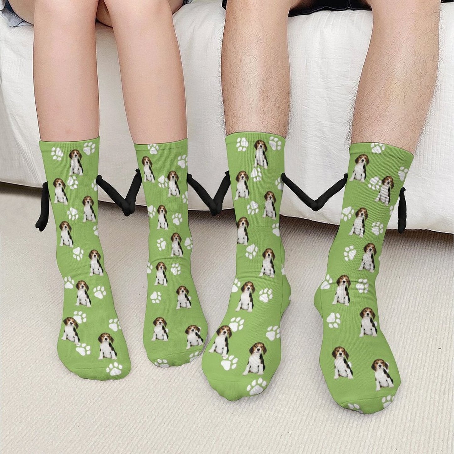 WEPRINTMESocksCustom Pet Face Pet Paws Holding Hands Socks