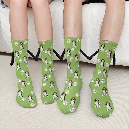 WEPRINTMESocksCustom Pet Face Pet Paws Holding Hands Socks