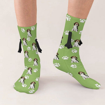 WEPRINTMESocksCustom Pet Face Pet Paws Holding Hands Socks
