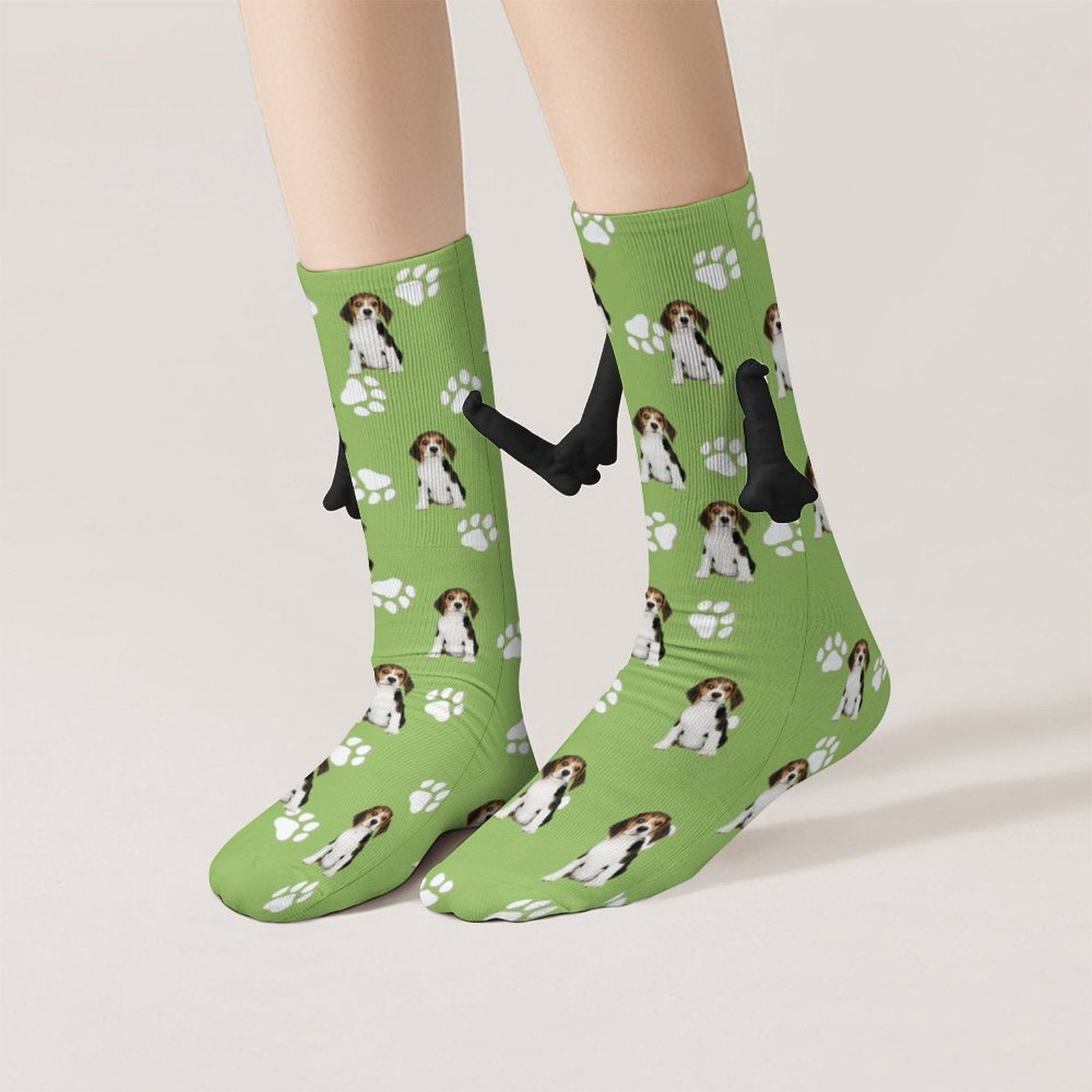 WEPRINTMESocksCustom Pet Face Pet Paws Holding Hands Socks