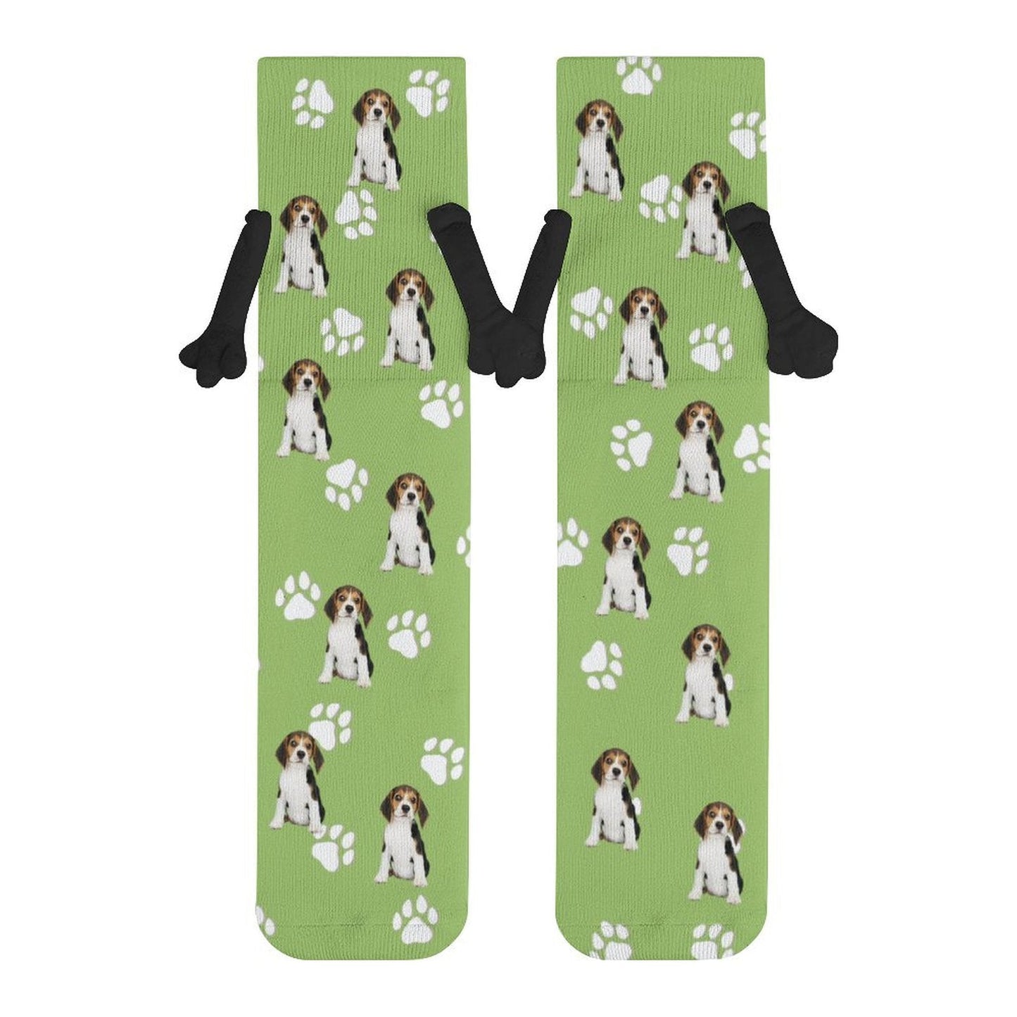 WEPRINTMESocksCustom Pet Face Pet Paws Holding Hands Socks