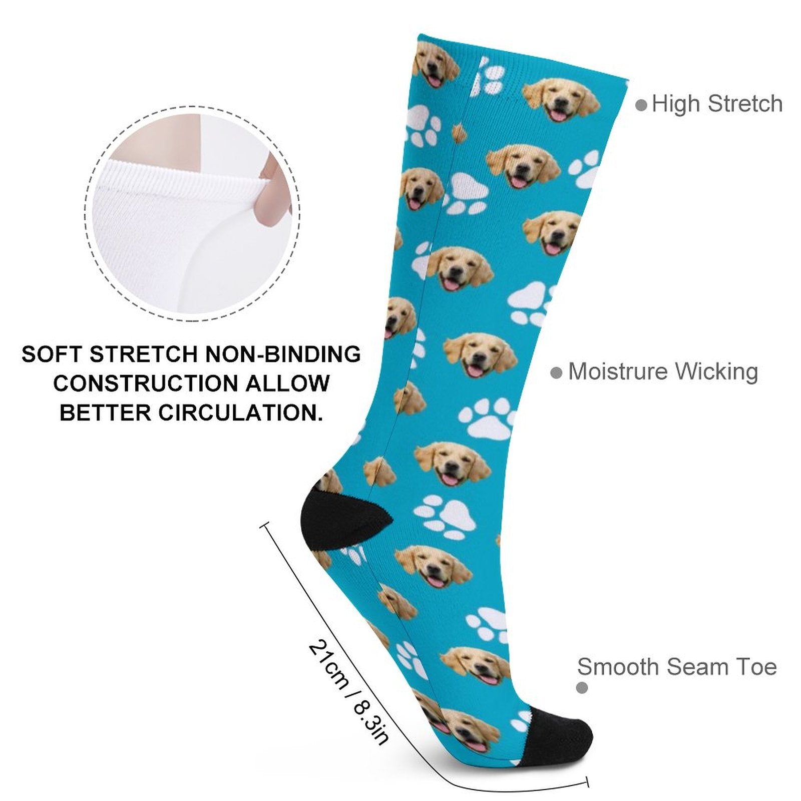 WEPRINTMESocksCustom Pet Face Pet Paws Socks