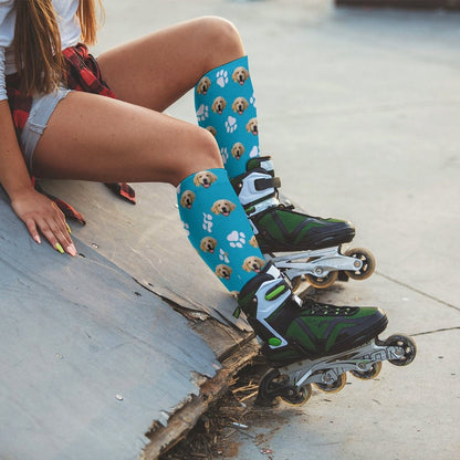 WEPRINTMESocksCustom Pet Face Pet Paws Socks