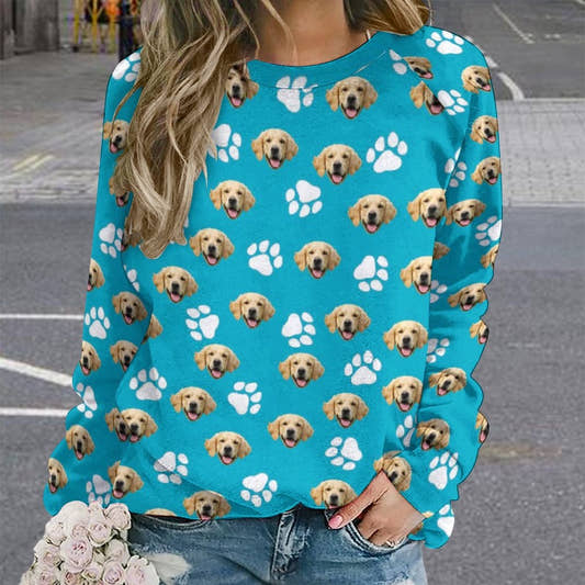 WePrintMeSweaterCustom Pet Face Women's Sweater