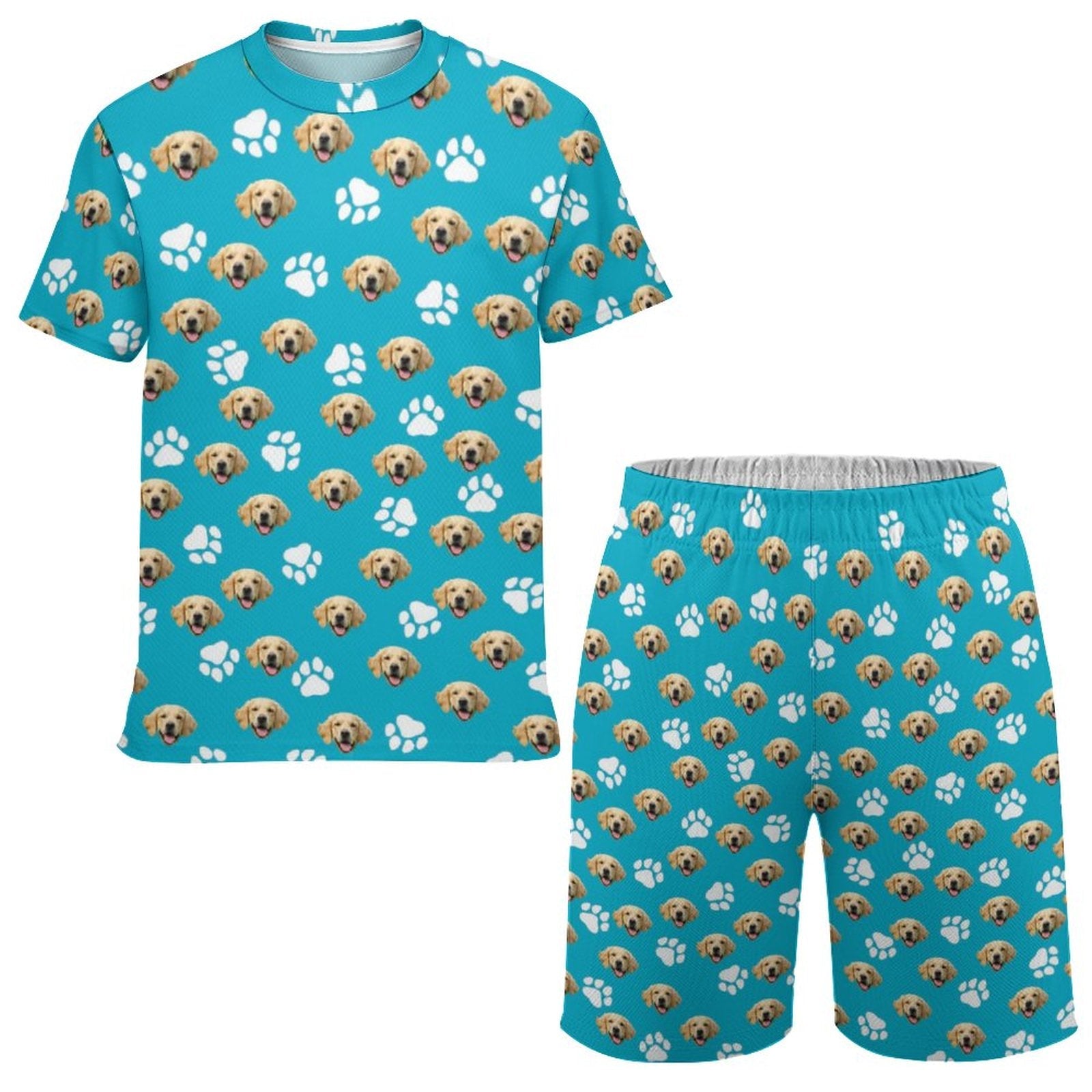 WEPRINTMET-ShirtCustom Pet Face Youth T-Shirt Set