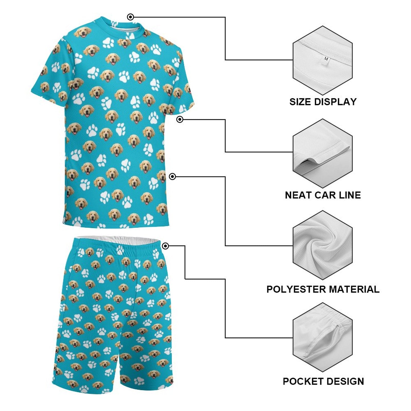 WEPRINTMET-ShirtCustom Pet Face Youth T-Shirt Set