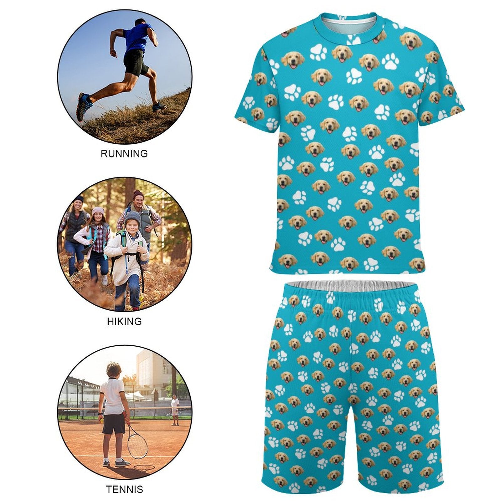 WEPRINTMET-ShirtCustom Pet Face Youth T-Shirt Set