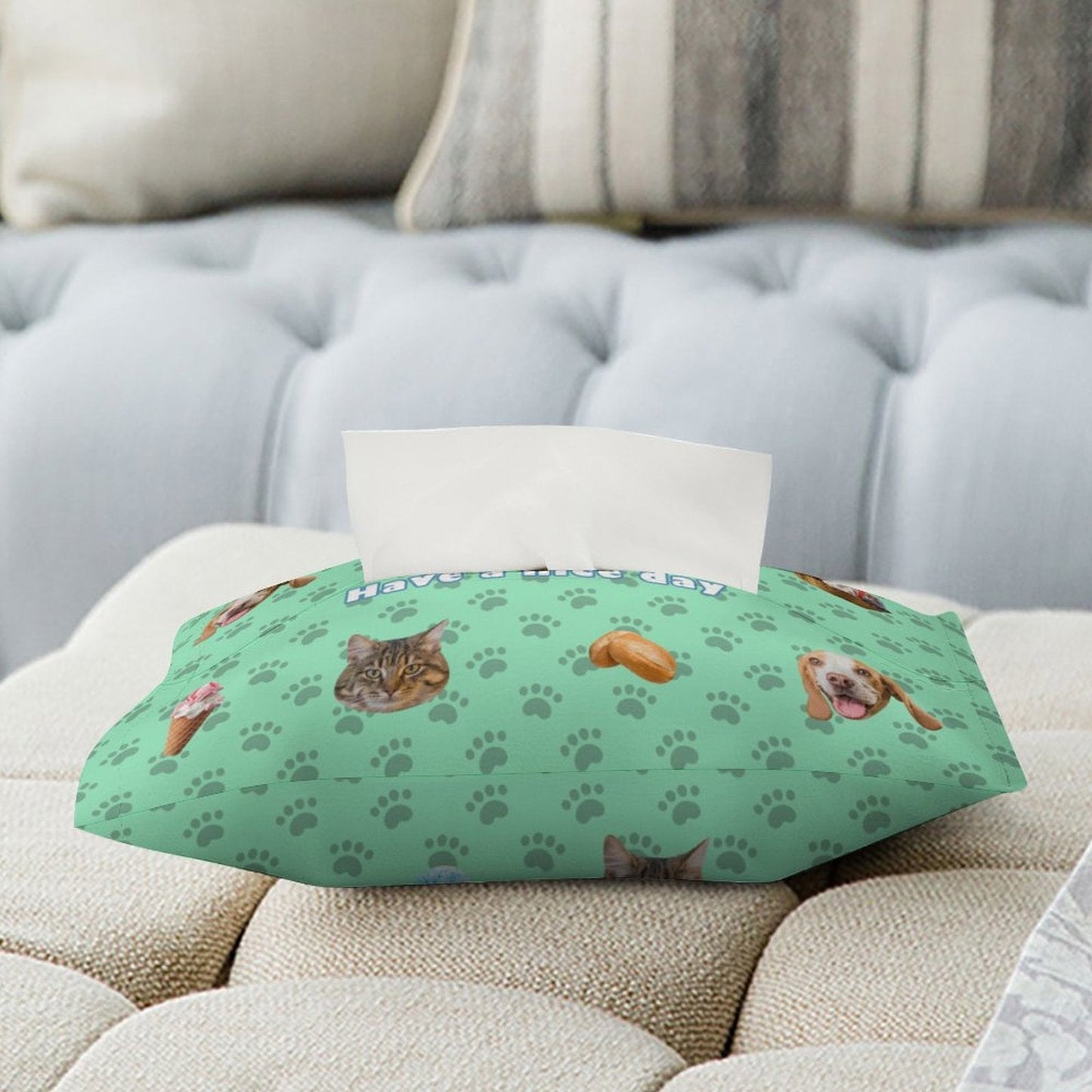 WEPRINTMETissue BoxCustom Pet Face Pet Paws Tissue Box